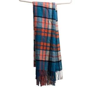 💥 NWOT Pink & Blue Plaid Scarf